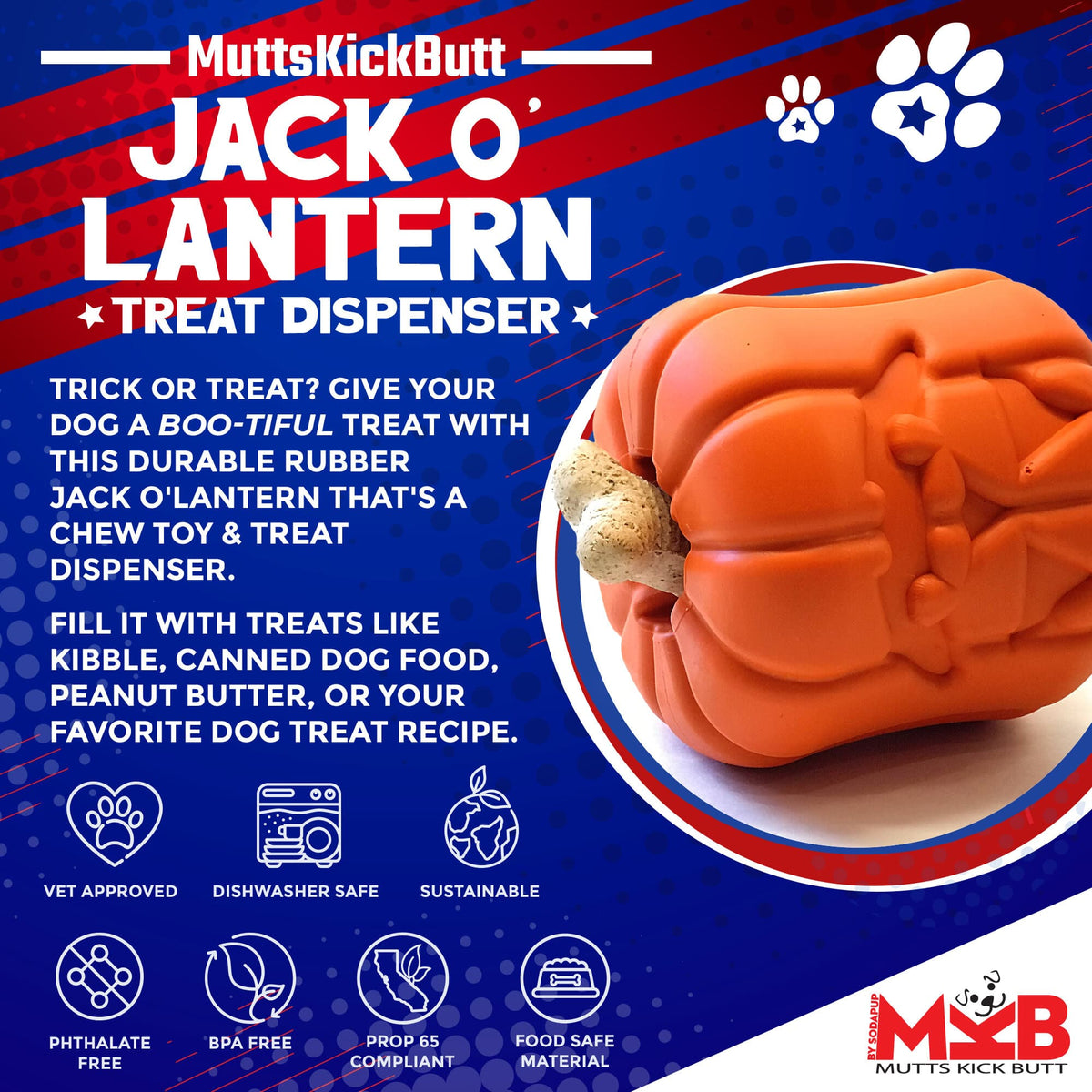 Calabaza Jack O' Lantern Rellenable – detalle 2 | Pawvora