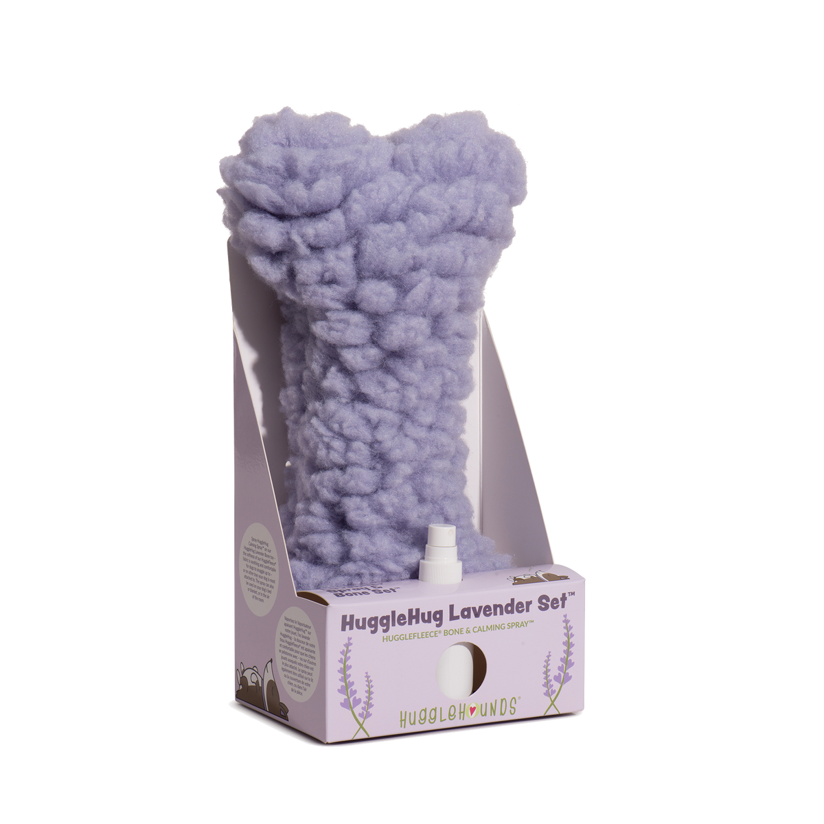 Hueso de Peluche HuggleHug con Spray Calmante de Lavanda | Pawvora