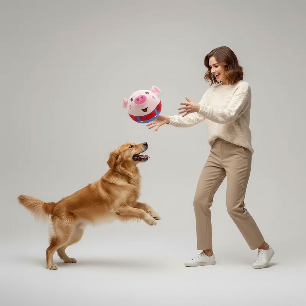 Pelota Cerdito Saltarina Interactiva – Juega Sola y Recargable