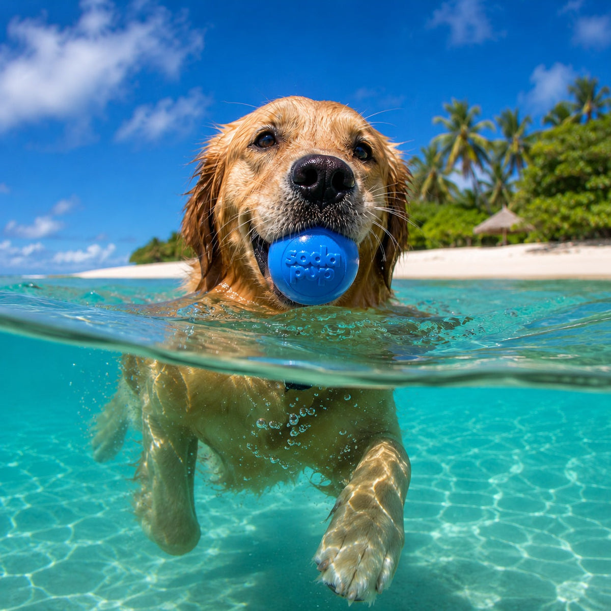 Pelota que Flota y Chilla para Perros – detalle 2 | Pawvora