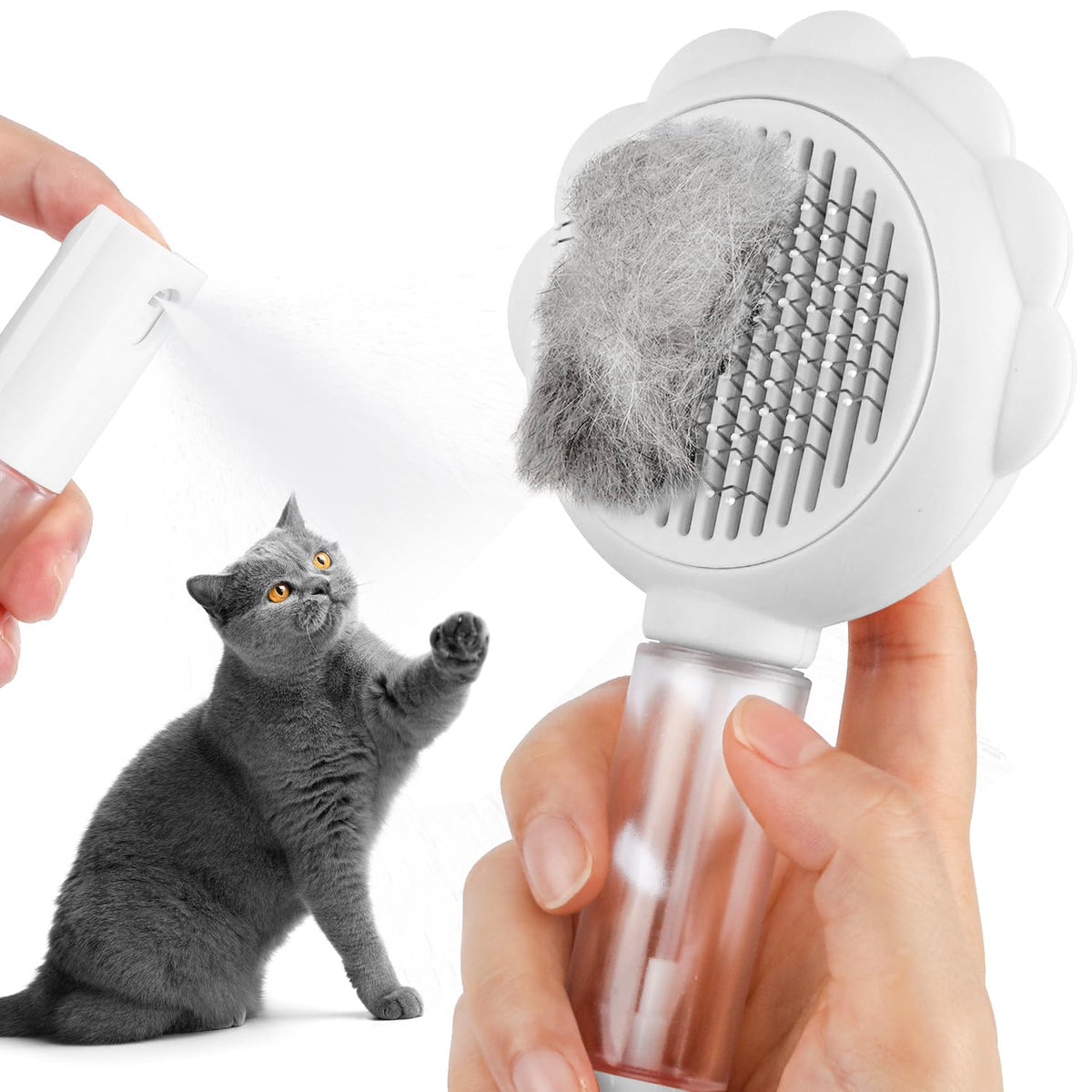 Cepillo con Vapor para Gatos – Autolimpiable y Antiestático