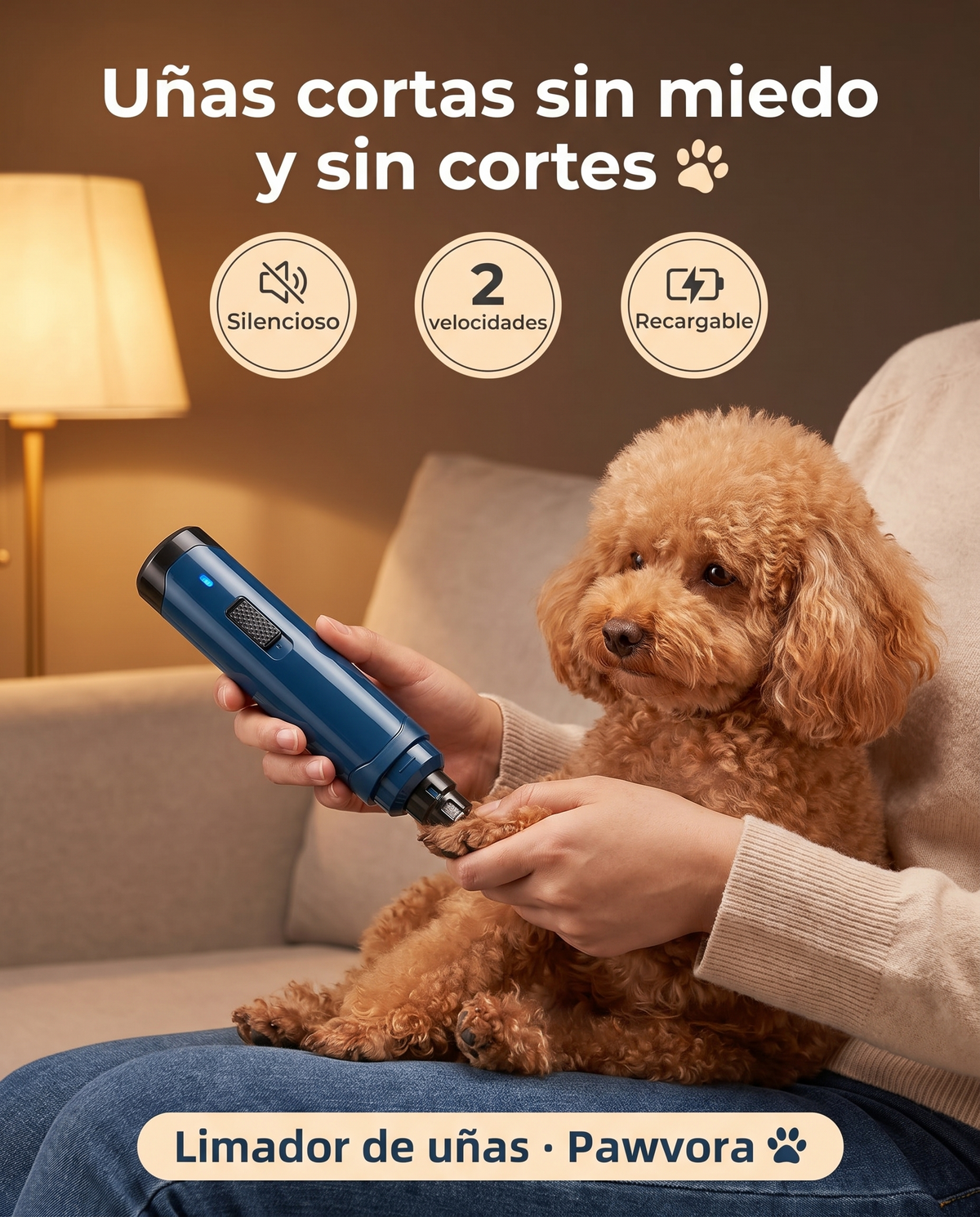 Limando las uñas de un poodle sin estrés