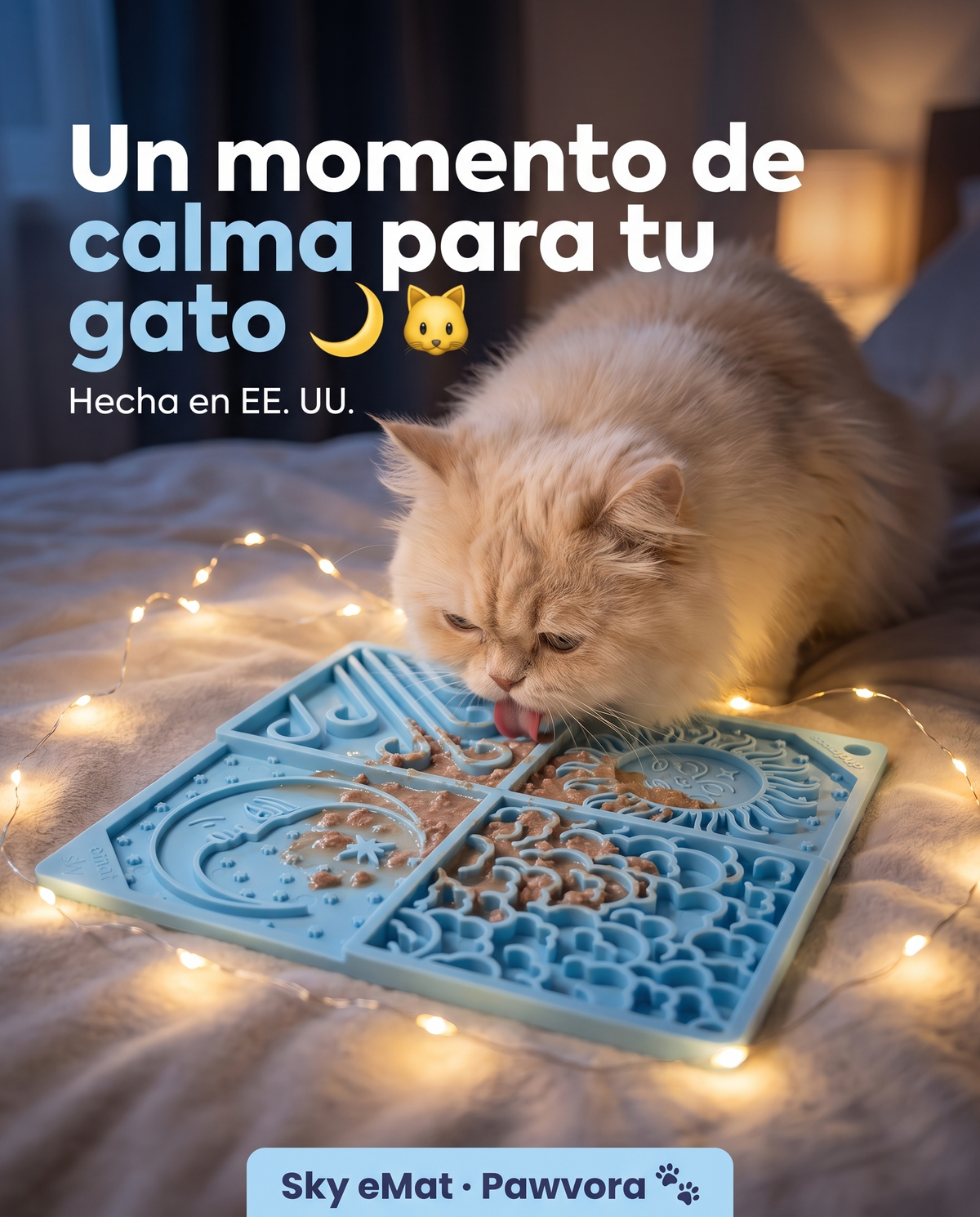 Gato relajado con la Sky eMat