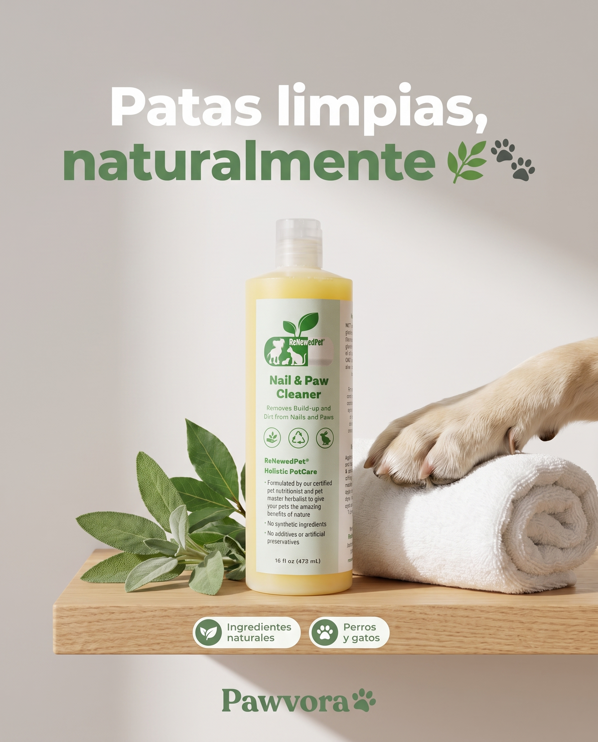 Limpiador natural de patas